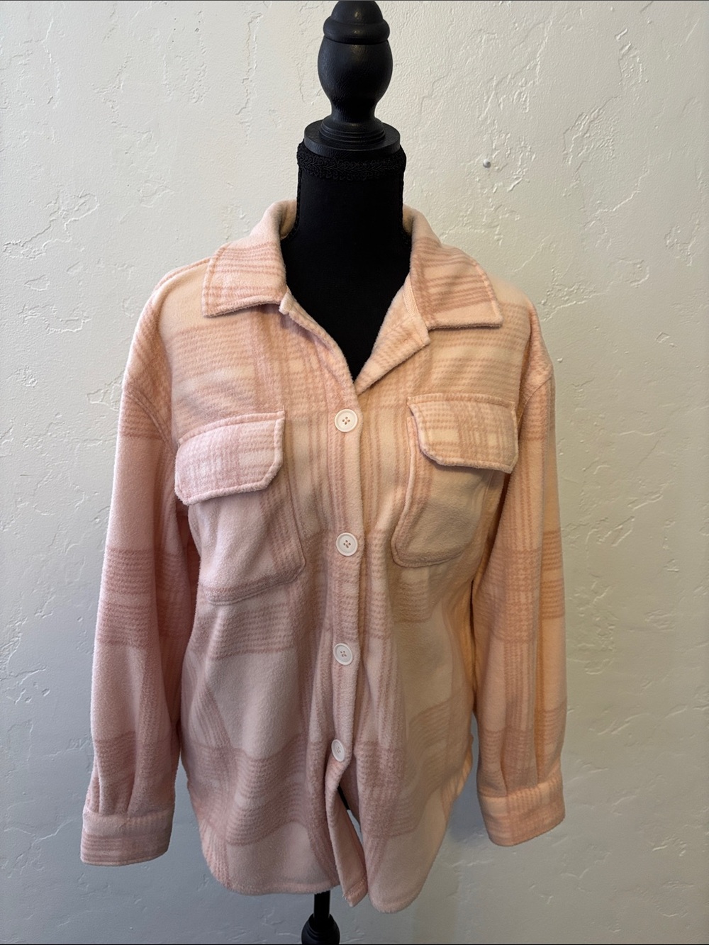 Z Supply Pink Plaid Button-Front Shacket